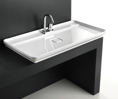 Дизайнерский плоский прямоугольный умывальник